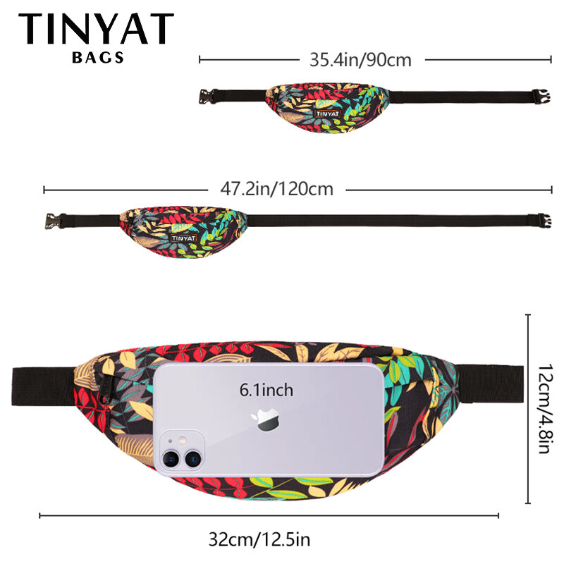 TINYAT – sac banane de voyage pour hommes et femmes, sac à bandoulière décontracté à la mode, pochette de ceinture