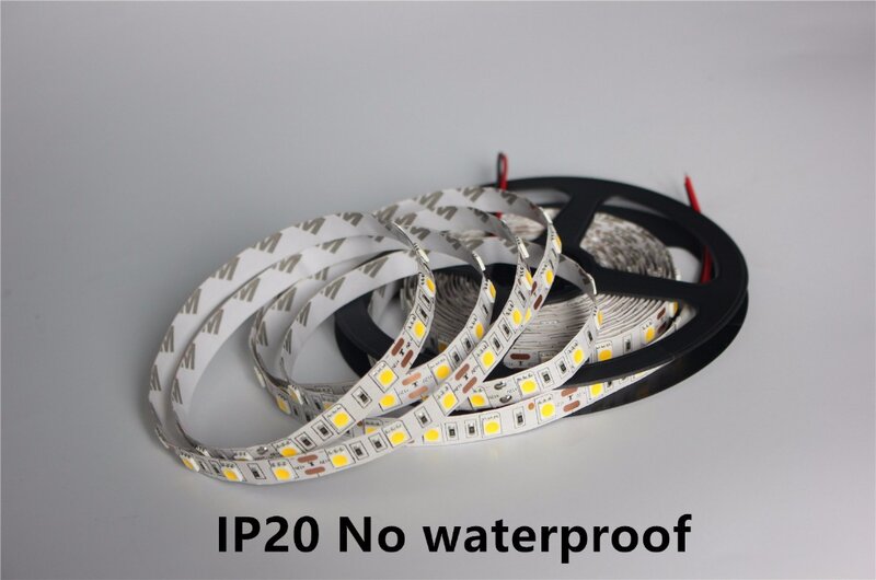 Bande lumineuse flexible à LED, 5050, DC12V, 60 gible/m, 5 m/lot, RGB 5050, IP20 65 67, étanche et non étanche