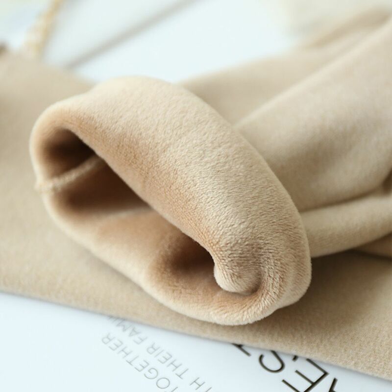 ถุงมือผ้าฟลีซนุ่มสำหรับผู้หญิงใส่เล่นสกีฤดูใบไม้ร่วงและฤดูหนาวถุงมือกำมะหยี่สไตล์เกาหลีทัชสกรีน