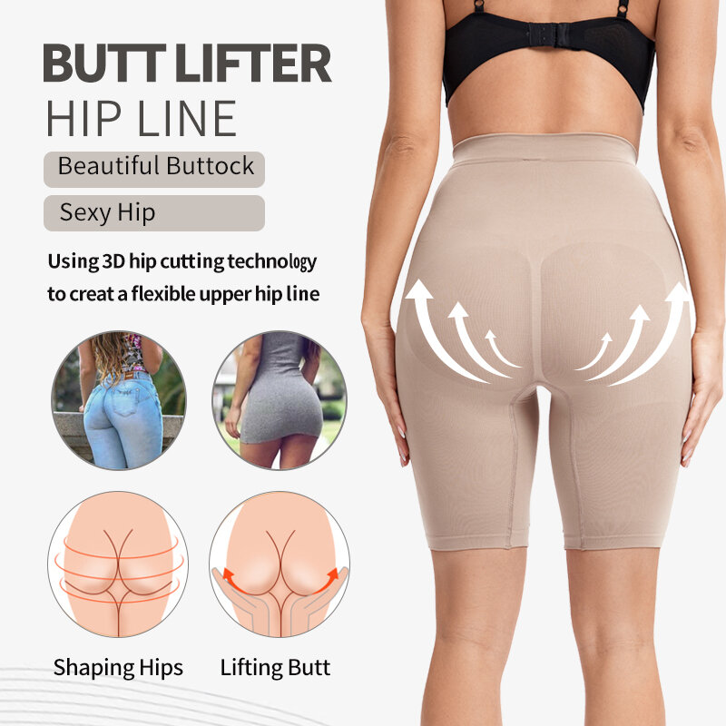 Butt Lifter Shorts donna Shapewear Tummy Control Body Shaper intimo dimagrante senza cuciture vita alta scolpire mutandine a metà coscia
