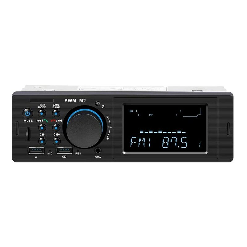 Radio mobil SWM M2 Stereo mobil, MP3 pemutar musik Bluetooth USB TF AUX Unit kepala musik BT