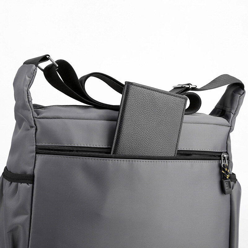 Oxford Zipper Messenger Sling Bags para homens, bolsa crossbody casual de grande capacidade, bolsa de ombro lateral masculina