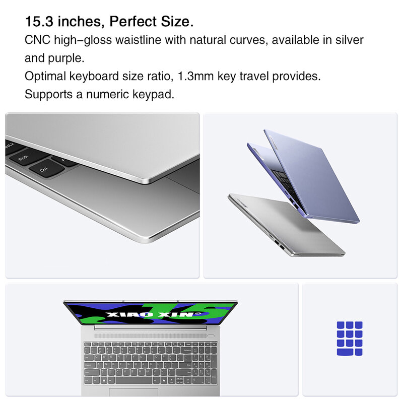 Lenovo-Laptop XIAOXIN 15, Computador Ultrabook, PC, Intel Core i5-13420H, 4.6G RAM, 16GB, 32GB, SSD, 512GB, FHD, 2K Notebook, 15.3"