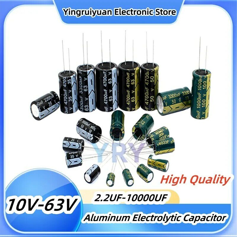 10V 16V 25V 35V 50V 63V Aluminum Electrolytic Capacitor High Quality 2.2 3.3 4.7 10 22 33 47 100 220 330 470 1000 2200 3300 4700