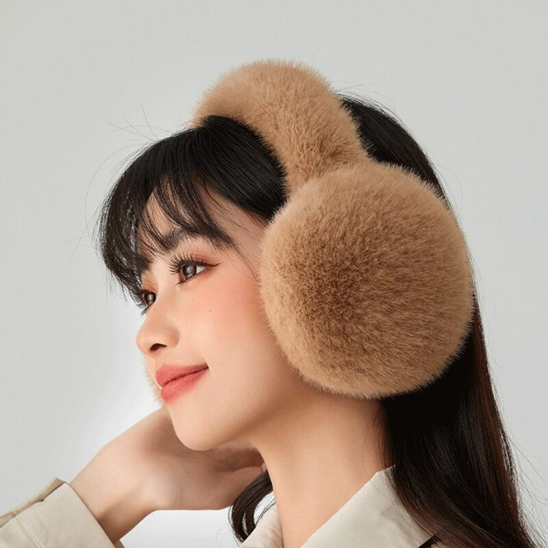 Capa auricular de pelúcia macia para mulheres, Earflap dobrável, orelha-regalos, Earmuffs quentes, monocromáticos, proteção fria ao ar livre, inverno