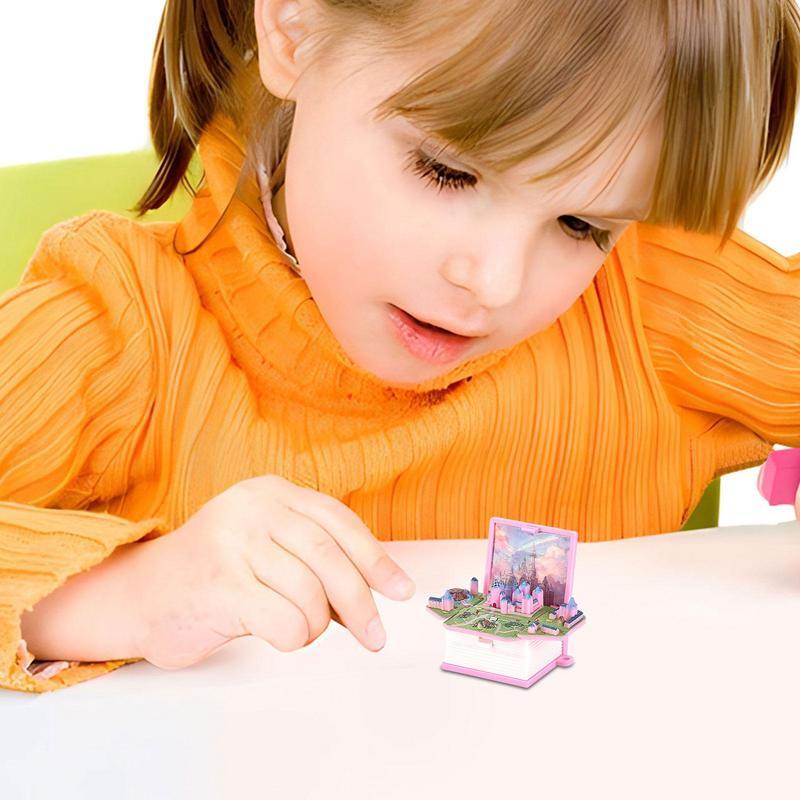 قلعة كيشاين مصغرة ماجيك القلعة المفاتيح للأطفال على ظهره القلعة اللعب ثلاثية الأبعاد الضغط اللعب المنبثقة العالم الصغير للبنين بنات