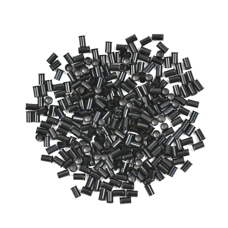 Micro anillos de tubo de cobre acampanados, eslabones de cuentas para extensiones de cabello i-tip, bloqueo Euro, 3,4mm, 1000 piezas