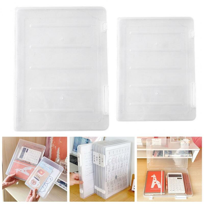 صندوق تخزين ملفات شفاف مع مشبك مزدوج ، منظم للمنزل والمدرسة والمكتب ، تحديد سهل ، A4