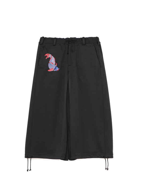 Carp embroidery yohji yamamotos pants oversize wide leg pants Unisex yohji trouser pantalon homme balloon pants Drawstring pants