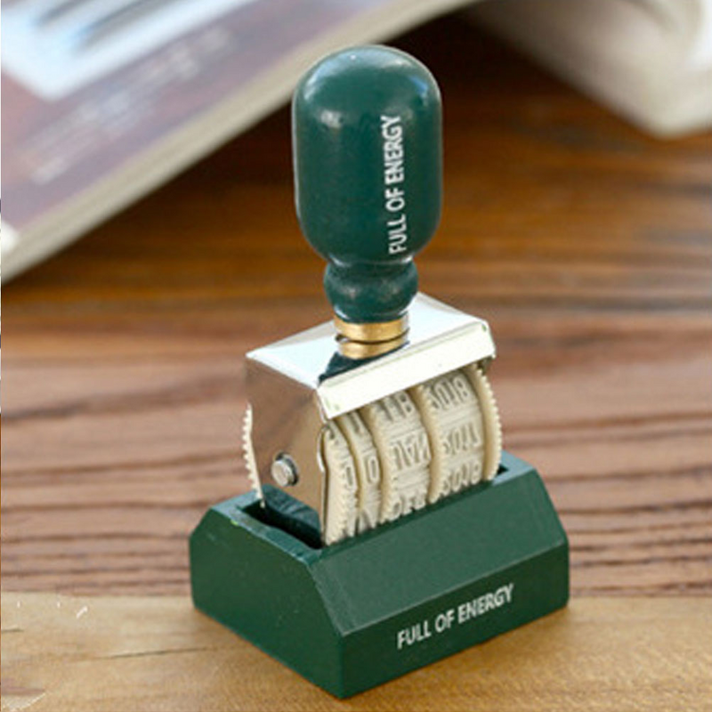Stempel tanggal tombol perangko DIY kerajinan buku tempel perlengkapan tangan untuk buku tempel portabel segel tanggal segel Digital