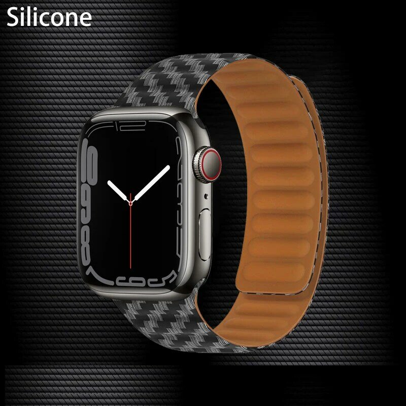 Ремешок кожаный для Apple watch band, магнитный браслет для iWatch series Ultra 3 4 5 SE 6 7 8, 45 мм 44 мм 40 мм 41 мм 49 мм 42 мм