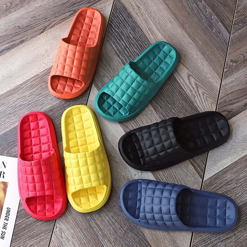 Men's Footwear Man Stripe Flat Bath Soft Slippers Summer Indoor Home Slippers Drop Shipping Sapato Masculino Male Flip-Flop
