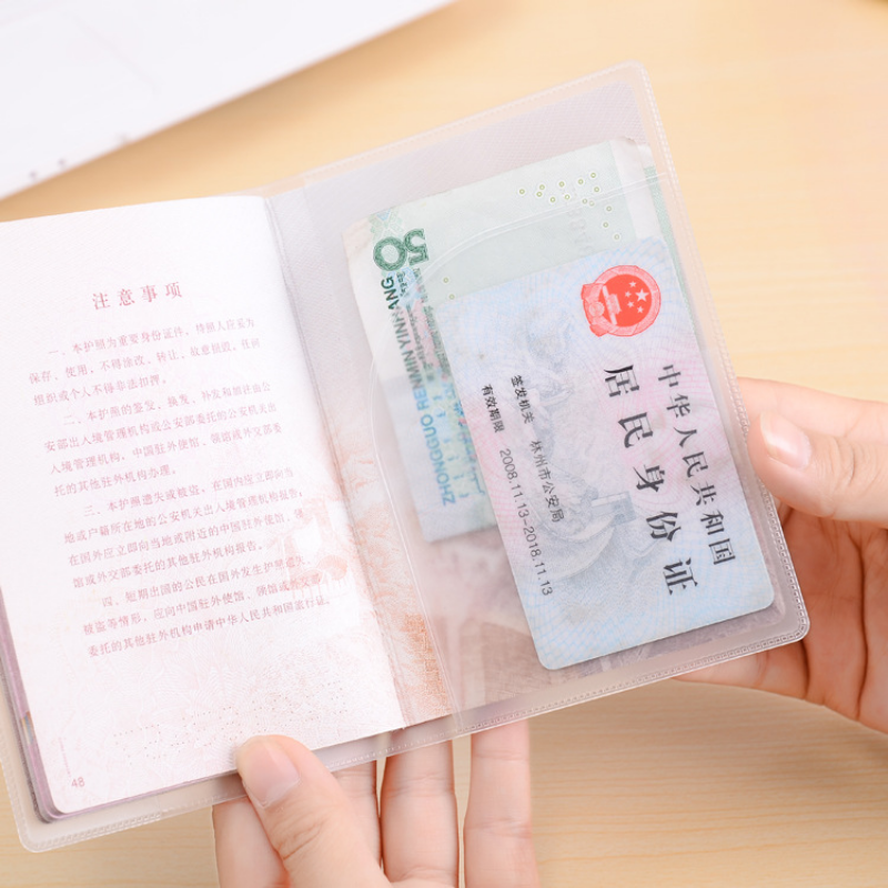 غطاء حامل جواز سفر مقاوم للماء ، محفظة بلاستيكية شفافة ، حاملي بطاقات الهوية ، حافظة بطاقات الائتمان التجارية ، الحقيبة السفر ، 1 قطعة