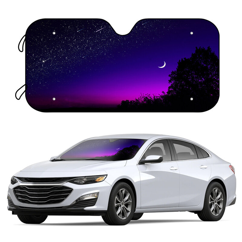 1pc Space Galaxy Cloud Star Lights Car Windshield Sunshades With 4 Suction Cups Car Front Window Sunshade Windshield Sun UV Prot