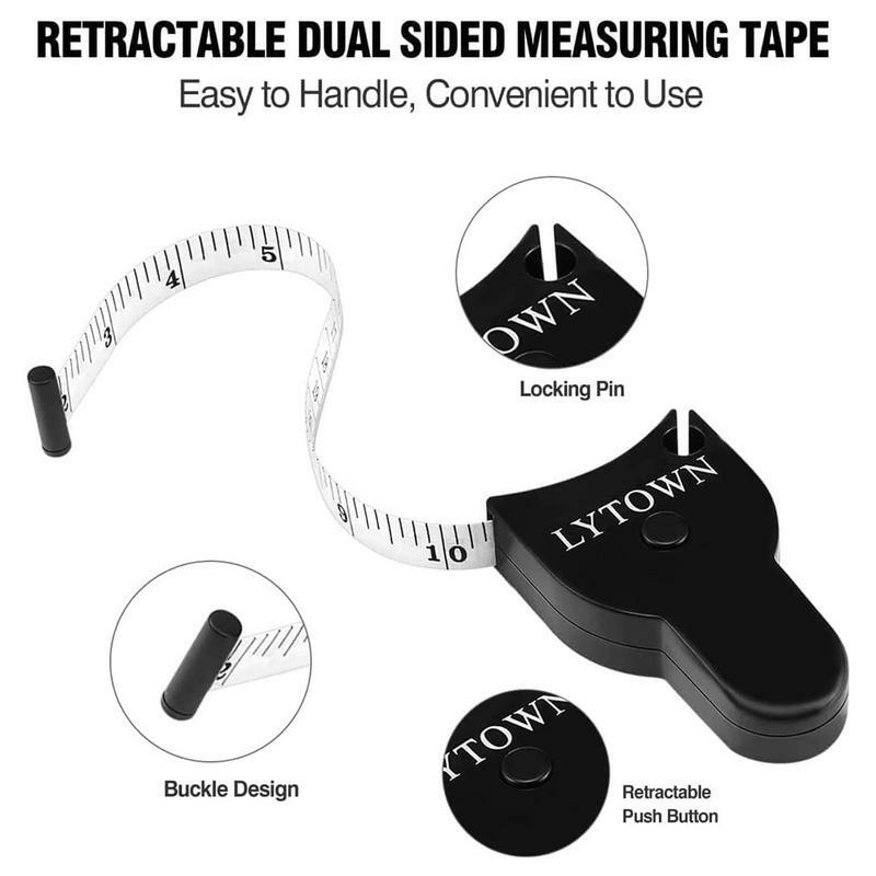 바디 측정 테이프 메트릭 임페리얼 휴대용 고정밀 소프트 눈금자 측정 테이프, 150cm, 60 인치, 직송