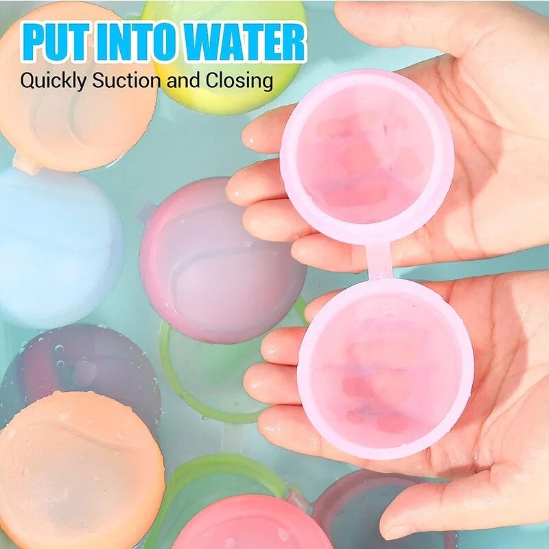 Globos de agua de 30 piezas para niños, globo de agua recargable reutilizable, relleno rápido, autosellado, bomba de agua, bolas de salpicaduras para piscina