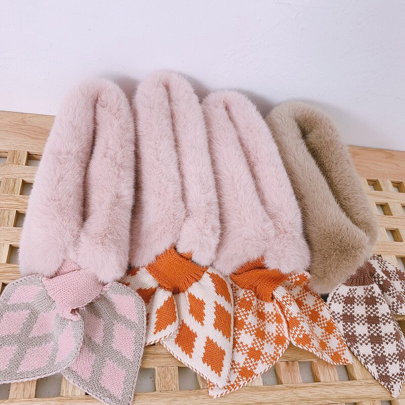 Мягкий и приятный для кожи Корейский детский шарф дышащие ветрозащитные шали меховой воротник плюшевый теплый плотный мягкий плюшевый вязаный шарф