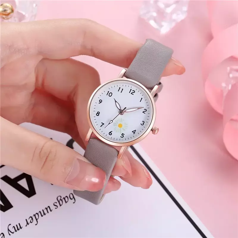 Relojes de pulsera luminosos para mujer, reloj de cuarzo con correa de cuero informal, sencillo, a la moda
