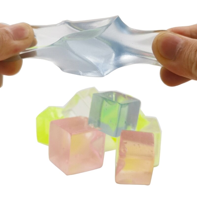 Brinquedo espremível tpr cubo gelo realista estatueta brinquedo macio descompressão alívio do estresse inquietações para