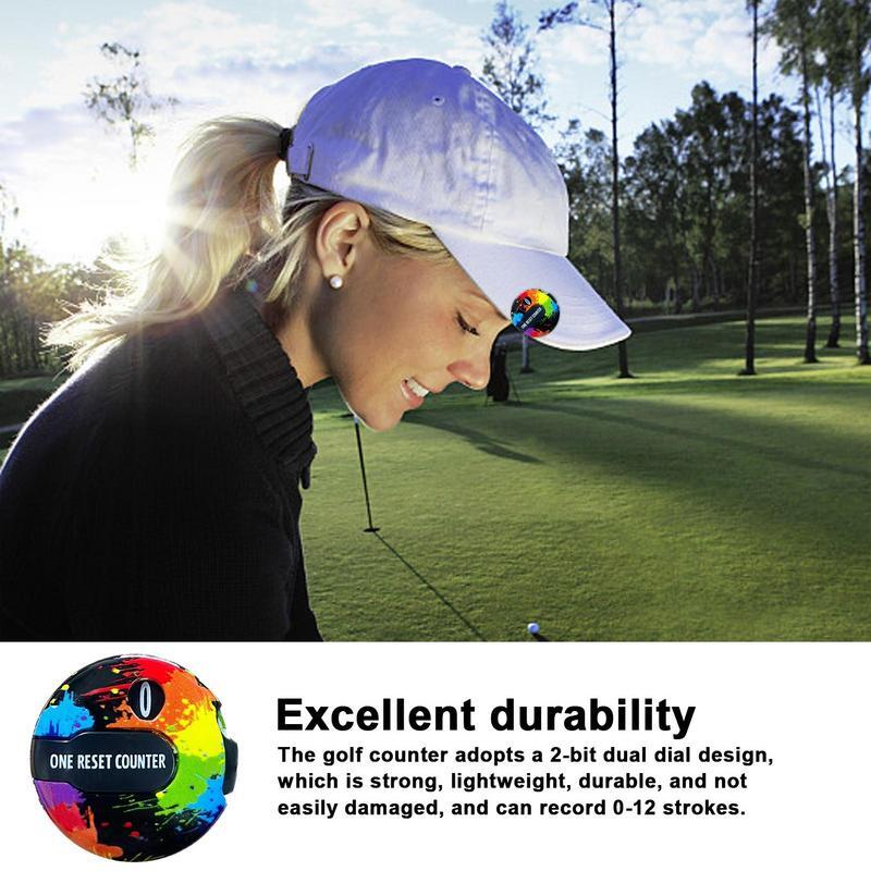 Golf Shot Counter Golf Mini Counter dengan topi klip peralatan olahraga luar ruangan untuk sarung tangan pakaian sabuk ransel jam tangan topi
