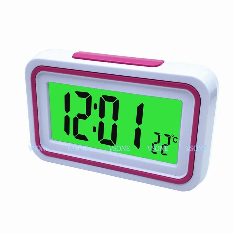 温度計、バックライト付き、ブラインドまたは低ビジョン用のSpotaut音声LCDデジタル目覚まし時計、4色