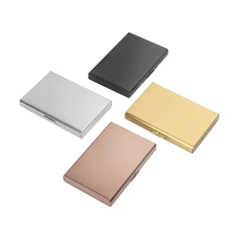 2023 neue Aluminium legierung Anti-Ent magneti sierung Kreditkarten box schwarz Edelstahl Bankkarte Box Mode tragbare Metall RFID Karten tasche
