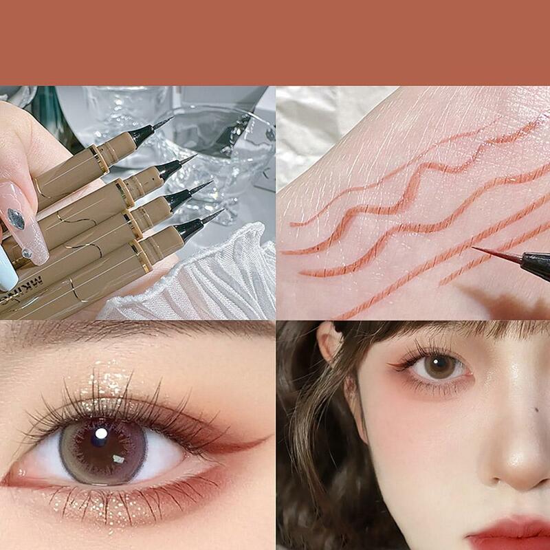 4 Colors Black Eyeliner Make Up Quick-drying Waterproof Eye Liquid Pencil Eye Silkworm Makeup Liner Pen Brown Lying Lady N4v8