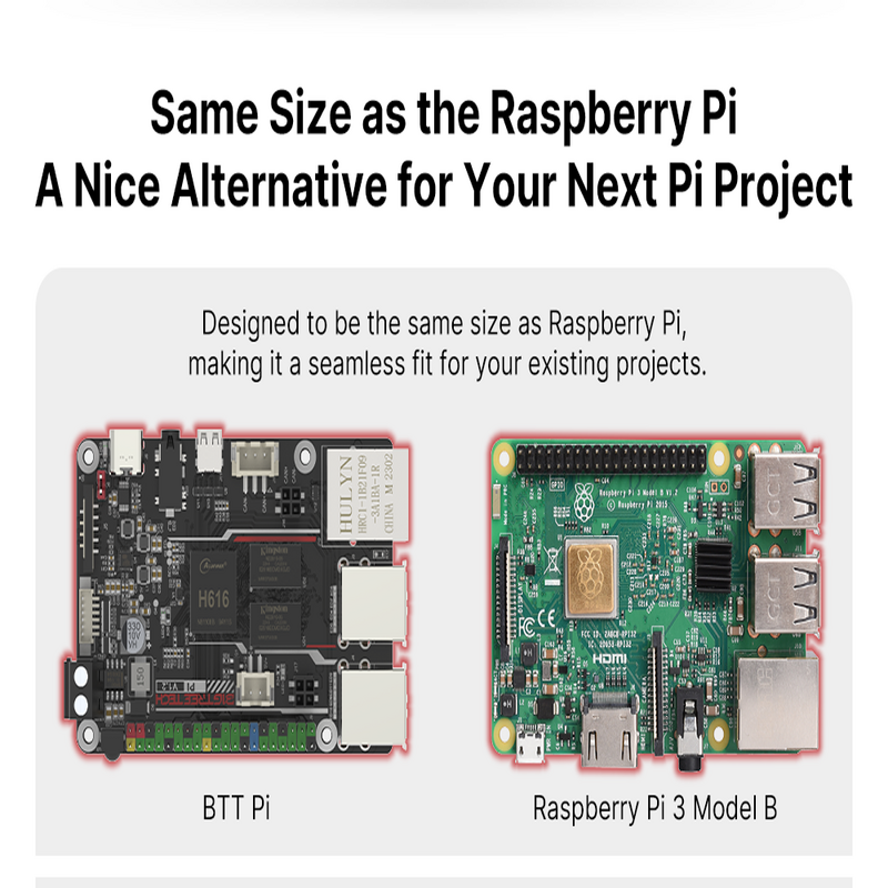 BIGTREETECH BTT PI V1.2 плата 64 бит, четырёхъядерный телефон, VS Raspberry PI Orange PI PI4B + CB1, обновление для 3D принтера Klipper