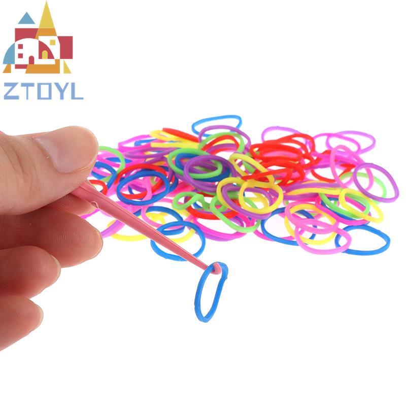 Über 120 stücke gummi webstuhl bands mädchen geschenk für kinder elastische band für weben schnürung armband spielzeug diy material set