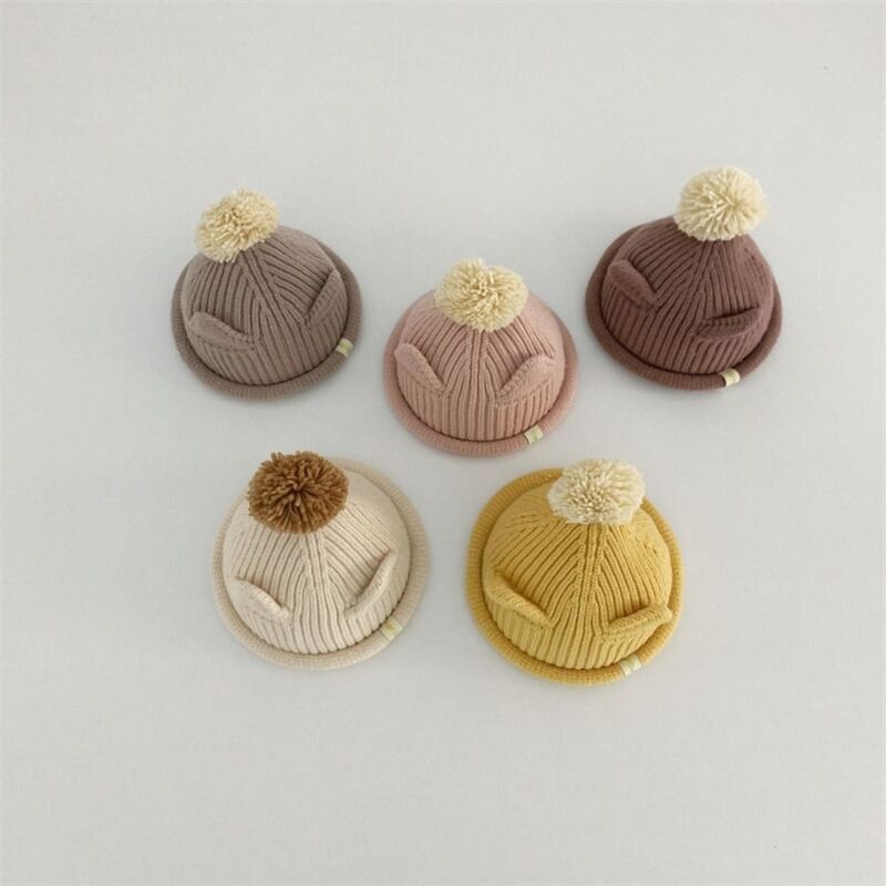 Cappello lavorato a maglia antivento moda autunno inverno morbido cappello di peluche orecchie carine berretto caldo per bambini