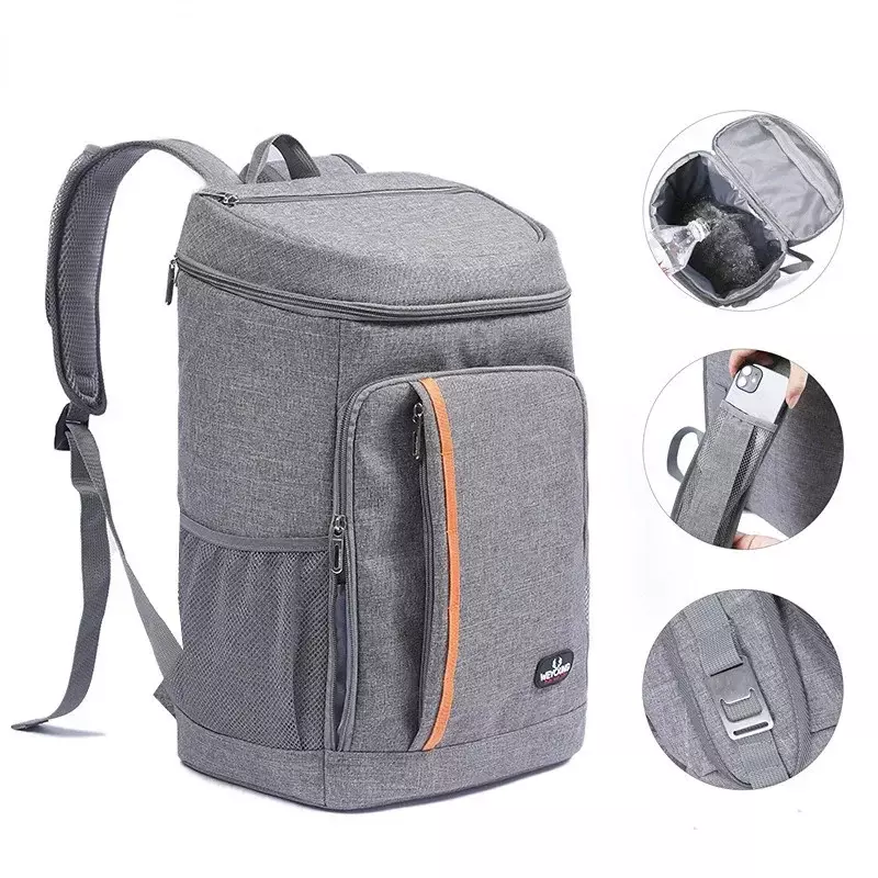 24L Outdoor Cooler Bag Thermal Backpack Insulated Picnic Lunch Bag Camping Food Drink Refrigerator Bag Leakproof Travel Backpack