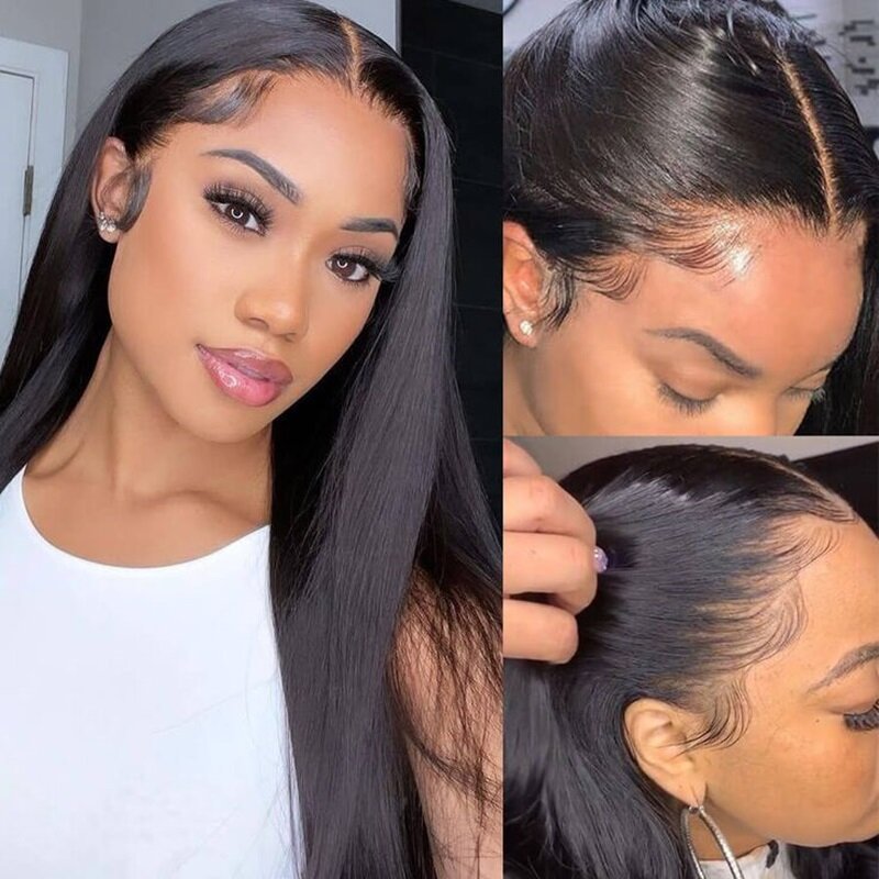 Straight Lace Front Human Hair Wig Straight HD Lace Wigs For Women 13x6 Transparent Lace Front Ready To Wear  Brazilian Straight