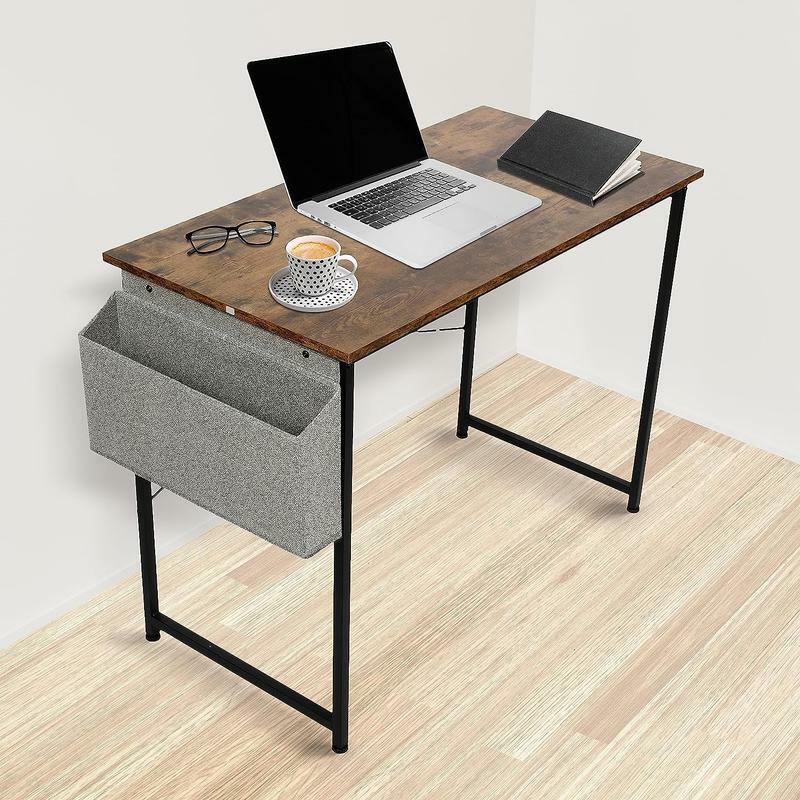 Computer Office Desk 40 ,47 Inch Writing Small Space Study Table Modern Simple Style Worktable with Storage Bag for Home, Bedroo