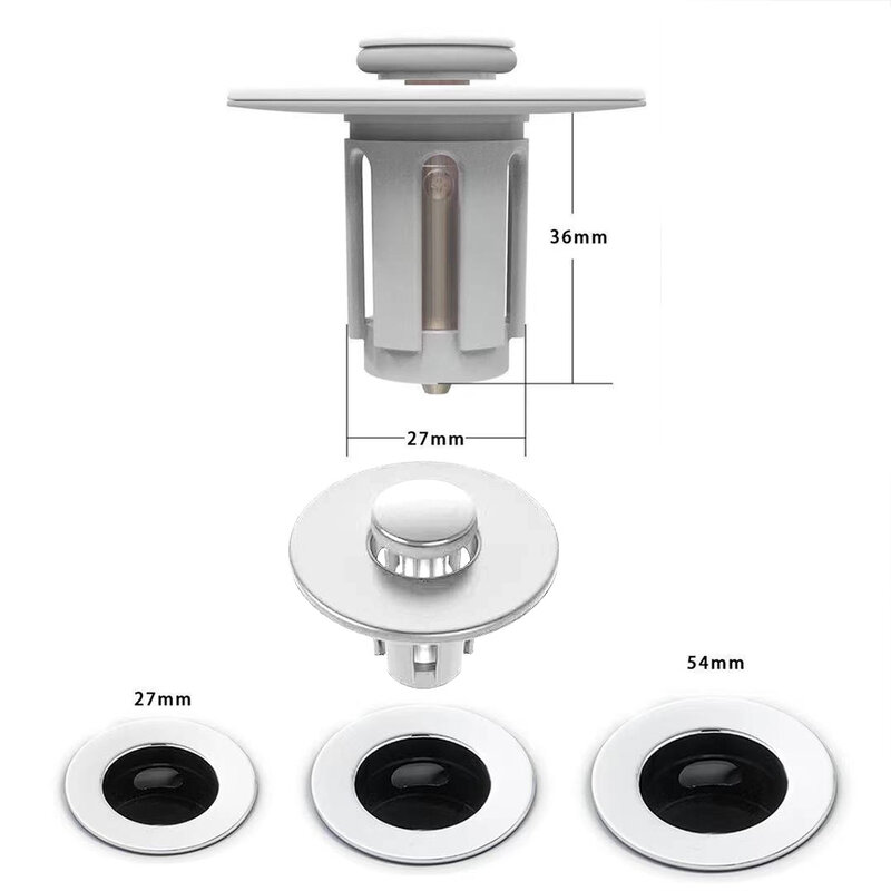 1pcs 2 In 1 Universal Basin Bounce Core Basin Drain Filter Hair Catcher Sink Strainer Bathtub Stopper Bathroom Hardware
