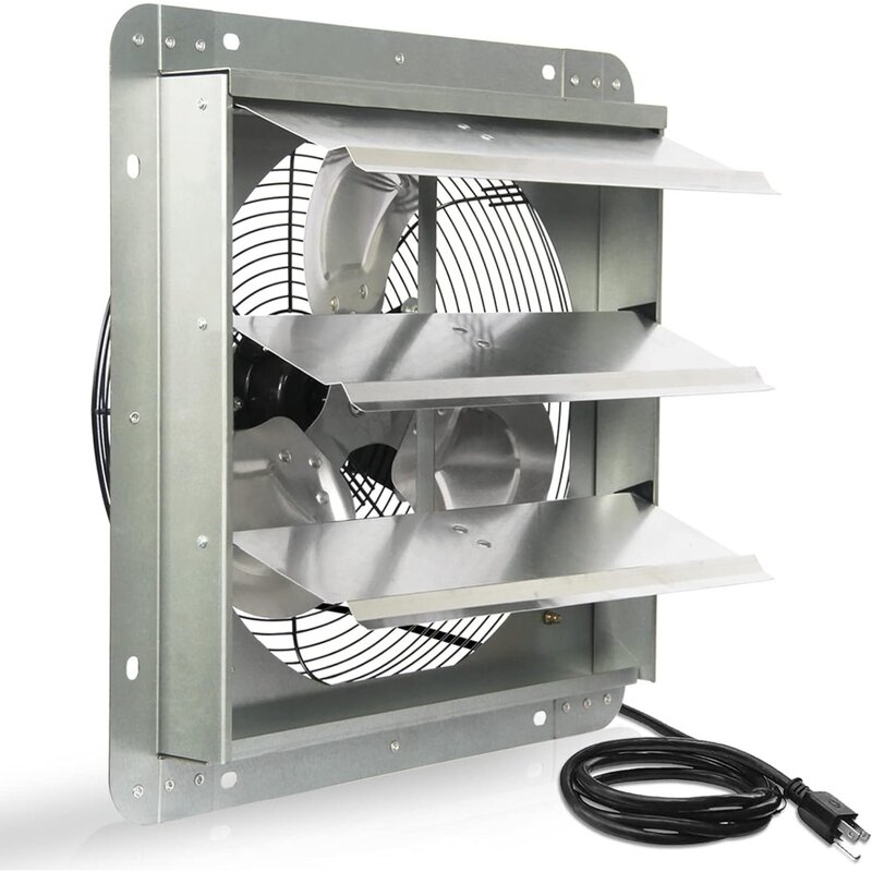 14 Inch Shutter Exhaust Fan With 1.65 Meters Power Cord Wall Mounted, High Speed 1950CFM