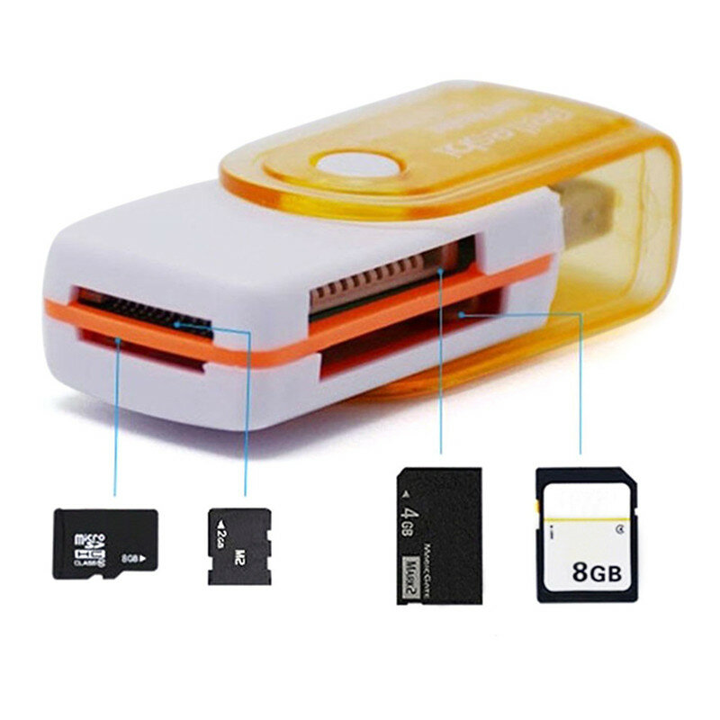 العالمي 4 في 1 USB قارئ بطاقة الذاكرة ل MS MS-PRO TF مايكرو SD عالية السرعة متعددة الوظائف USB 2.0