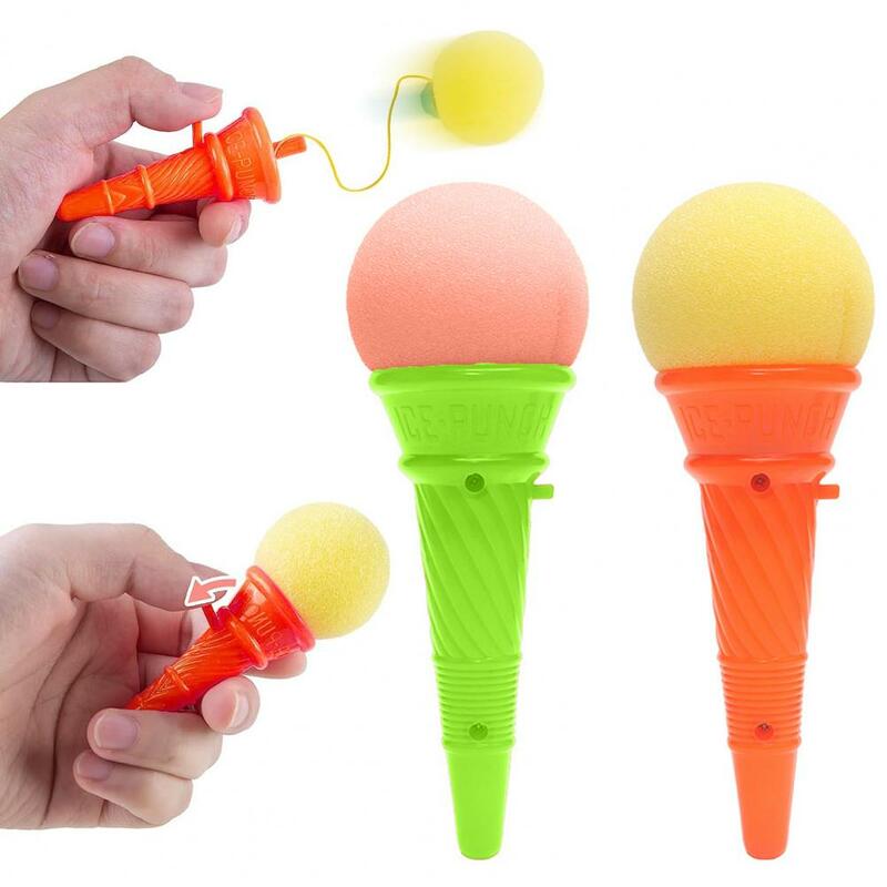 CatapultBall Toy Fun Foam Ball Ice Cream Shooter Party Favors CatapultToy with Button Push Action for Kids Press Button Toy