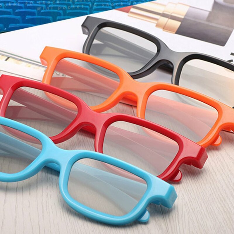 Gafas de película 3D con marco ABS Unisex, lentes estéreo universales sin Flash para cines de TV 3D