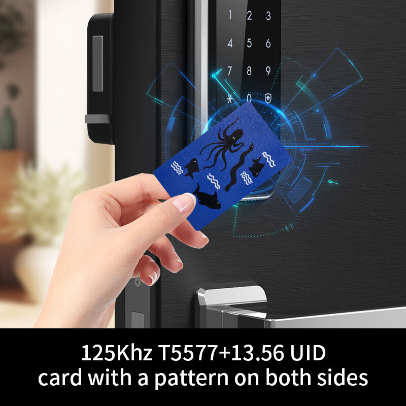 IC + ID UID 재기록 가능 복합 키 카드, 키팝 듀얼 칩 주파수 RFID 125kHz T5577 EM4305 + 13.56MHZ 변경 가능