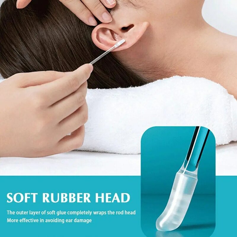 Lepkie patyczek do uszu do czyszczenia uszu waciki do usuwania wosku wielokrotnego użytku miękkie narzędzie do usuwania uszu woskowiny do uszu silikonowy środek czyszczący U8E8