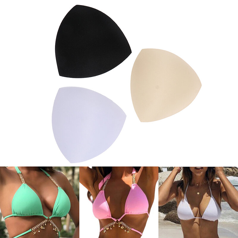Inserções De Padding Swimsuit Triângulo De Espuma Almofadas Esponja Copos Peito Sutiã Bikini Inserções Peito Pad Acessórios de Roupas Femininas