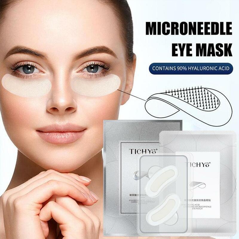 1Pair Hyaluronic Acid Microneedle Eye Patches Mask For Anti Wrinkle Aging Dark Circles Moisturizing Under Eye Gel Pads hot sale