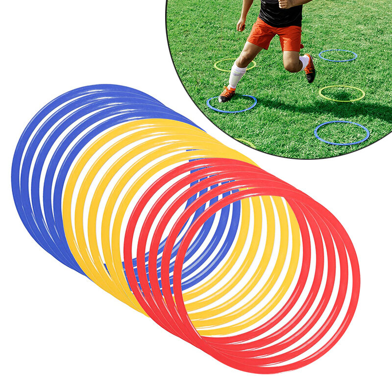 Trwałe szkolenia Agility szkolenie pierścienie przenośny 5/12 sztuk piłka nożna piłka nożna prędkość szkolenia Agility szkolenie pierścienie Sport futbol sprzęt treningowy