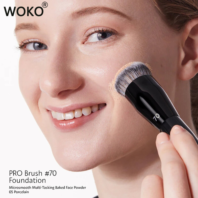 Flat Top Foundation Make-up Pinsel flach abgewinkelt synthetisches Haar Gesicht Kontur Foundation flüssige Creme Bronzer Polieren Make-up-Tool