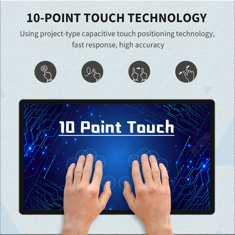 TouchWo-All-in-1 Tela sensível ao toque do PC industrial, monitor do écran sensível, andróide 11, janela 10, PC com Wi-Fi, 21,5 dentro, 32 dentro