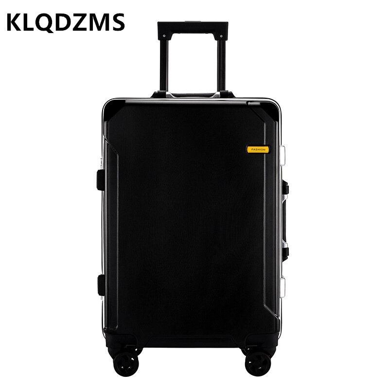 Новый багаж KLQDZMS для мужчин, Большая вместительная тележка из поликарбоната, троллейка, японская Студенческая алюминиевая рамка, катающийся чемодан