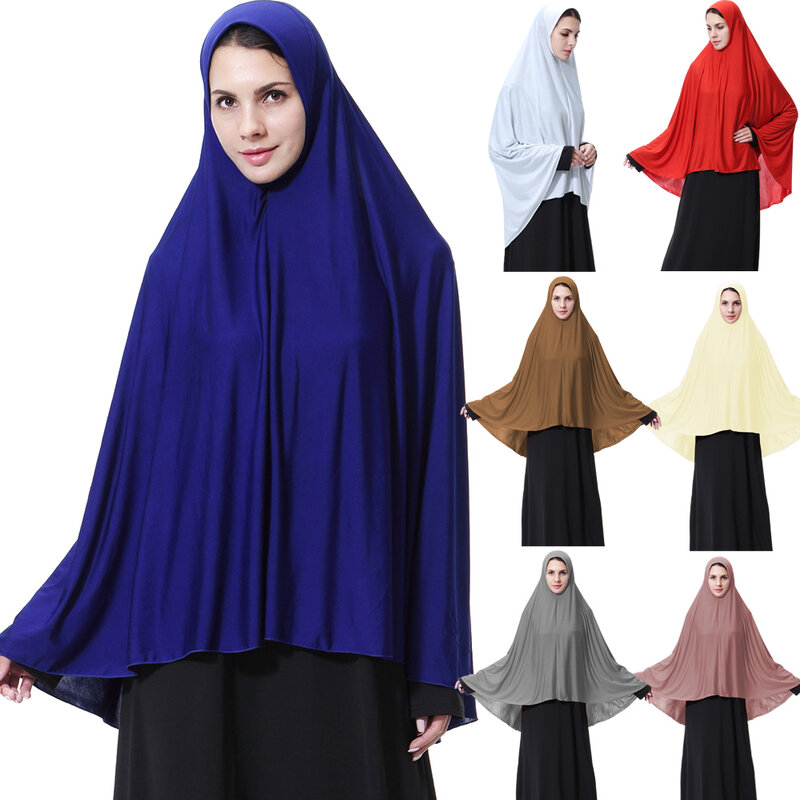 Large Khimar Muslim Women Overhead Hijab Scarf Abayas Eid Ramadan Prayer Islamic Arab Abaya Headscarf Burqa Clothing Middle East
