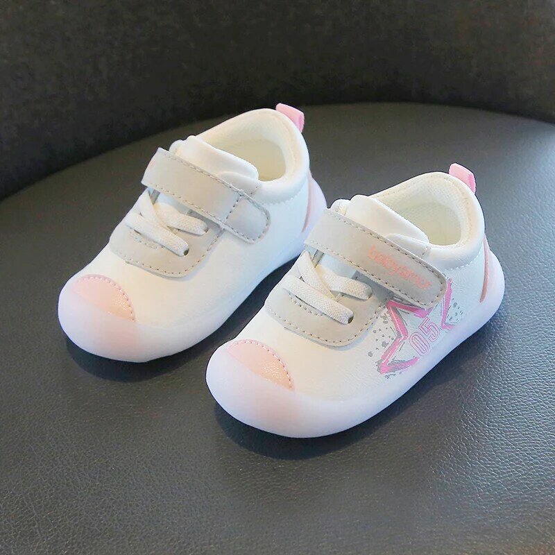 Baby Boys Girls Stars Spring and Fall Toddler Shoes Waterproof Rubber Soles Non-slip Indoor and Outdoor Casual Sneakers