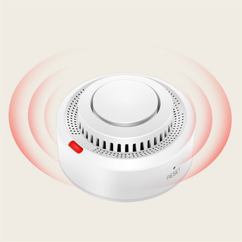 Zigbee Tuya detektor asap cerdas, Alarm api rumah pintar, Sensor suara asap bekerja dengan Tuya cerdas
