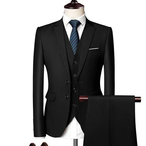 Trajes de negocios para hombres, Blazers elegantes, 2 piezas, 3 conjuntos, chaleco completo de lujo, pantalones, Abrigos, Chaquetas formales, 2023, envío gratis
